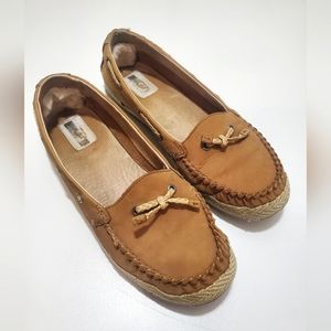 Ugg leather espadrille slip ons